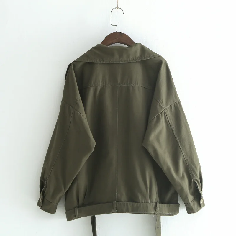 Ubei 2019 Hot style lapel side zip belt short biker jacket women spring casual loose coat Streewear bomber jacket
