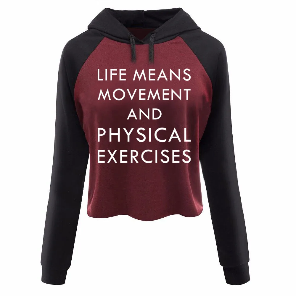 Life lies in movement and physical exercises Womens Fashion Crop Top