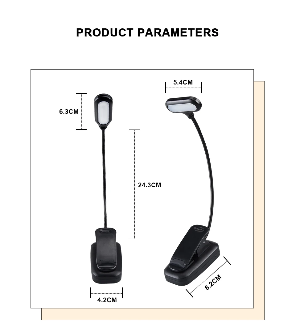 Мини-светодиодный Настольный светильник с зажимом, 5 светодиодный s диод, настольная лампа, защита глаз, AAA батарея, питание, портативная Гибкая лампа для книг