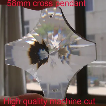 

10 pieces 58 mm Cross shape hanging French pendant chandelier crystal prisms glass chandelier accessories free shipping
