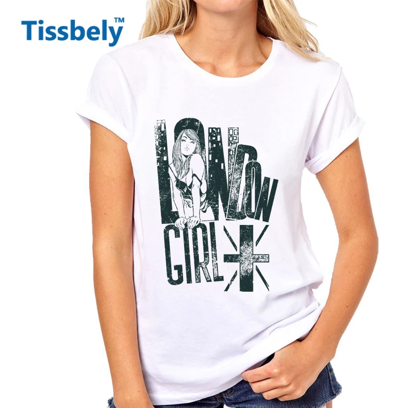 Tissbely Fashion London Girl Vintage T Shirts Women United Kingdom