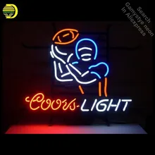 Неоновые знаки для вывеска Coors Футбол спортивные ручной работы вывеска неоновые лампочки Стекло трубки украсить пивной бар рекламный знак дропшиппинг