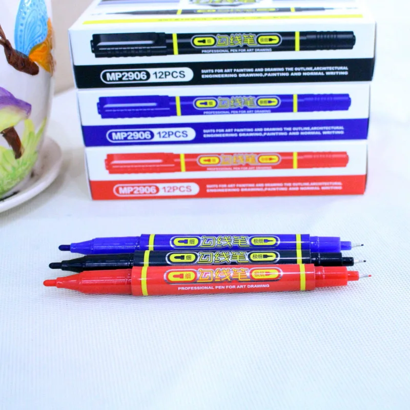 

1pc Double headed writing professional pen for art drawing Thread drawing pen Crayons pen