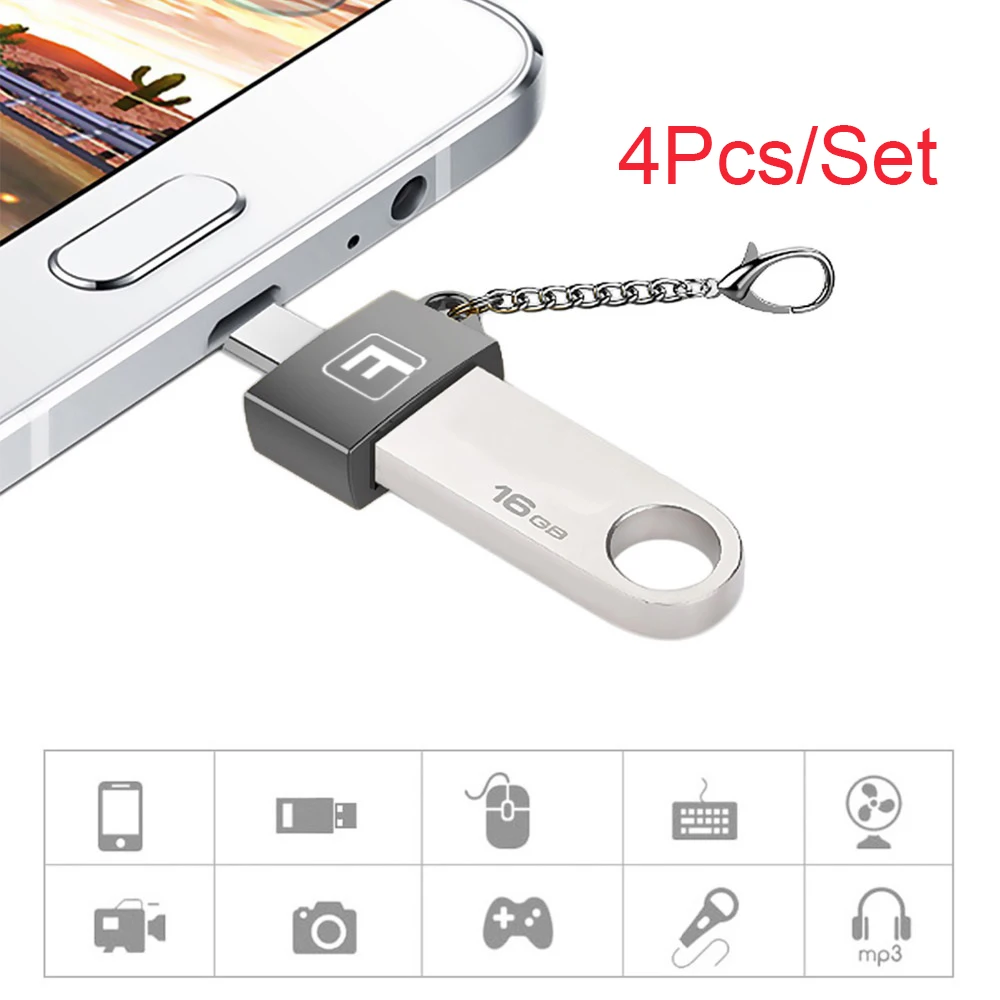 

VONETS 4PCS 5GBPS USB Type-C to USB 3.0 OTG Type C Adapter Converter For MacBook Pro Samsung Galaxy Note 8 S8 S 8 Google Pixel