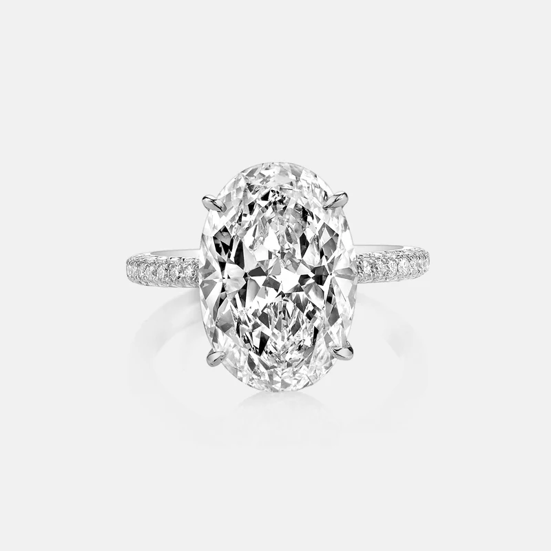 Lesf Ovale 8 Karaat Moissanite Verlovingsringen Voor Vrouwen 925 Sterling Zilveren Bruiloft Sieraden