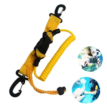 

New Diving Shark Coil Lanyard with Snaps and Quick Release Buckles Diving Cameras Accessories Diving Lanyard With Buckle Clips