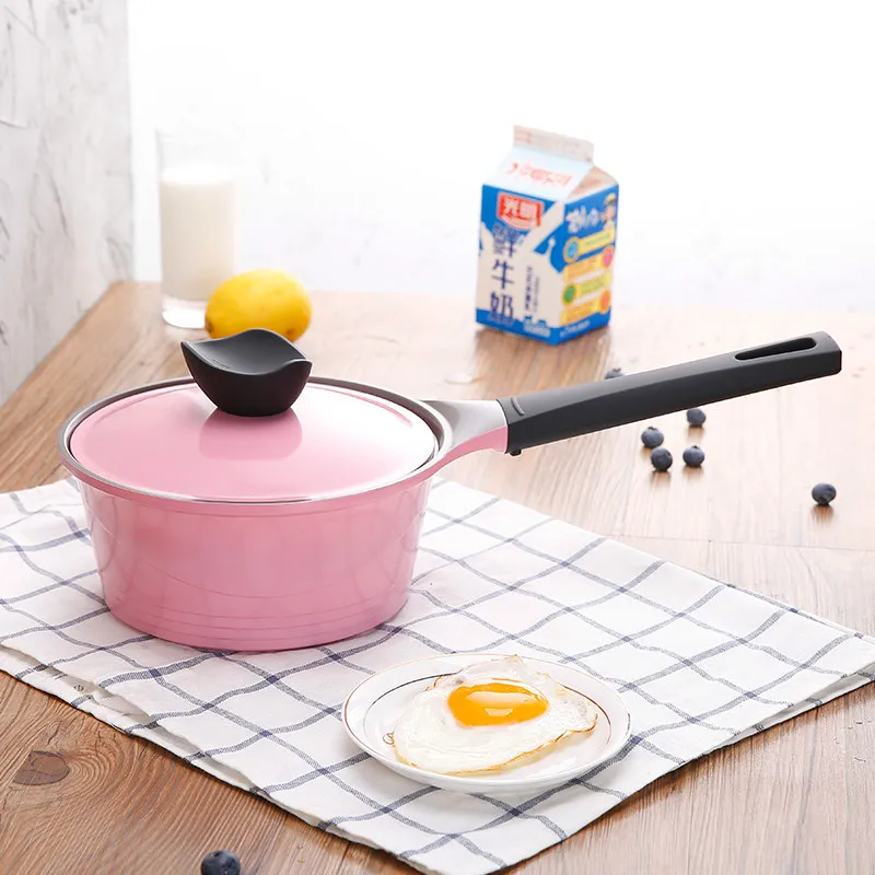 Корейское качество 18 см розовый керамический емкость для молока антипригарная сковорода кастрюля для горячего молока кастрюля для индукционной плиты суп горшок