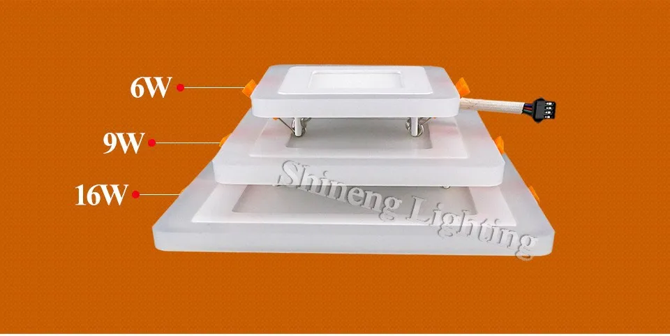 Новый дизайн светодио дный Панель светильник 6 Вт 9 Вт 16 Вт 3 режима светодио дный лампа Панель свет AC85-265V потолочные встраиваемые лампочка