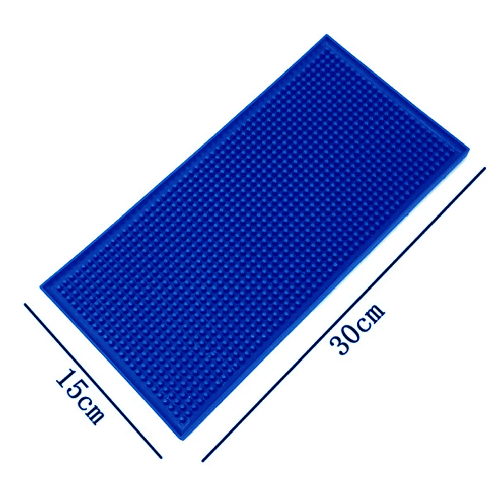 Нескользящий Резиновый коврик для бара, стеклянный поддон для пивных напитков, для бара, сервисный коврик PAK55 - Цвет: blue 15cmx30cm