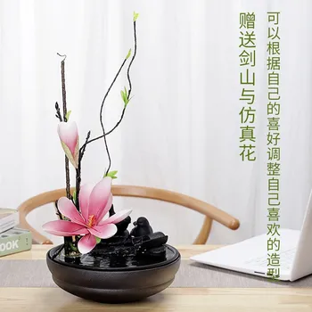 

The factory sells Jianshan flowing bonsai black ceramic multi-function flowing water heater, flowing water generates money and c