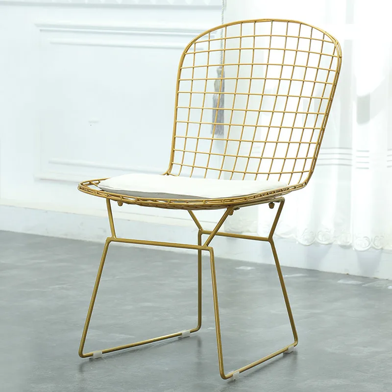 Metal Wire Mesh Chair Hollow Negotiation Chair Backrest Chair Creative Simple Iron Dining Chair