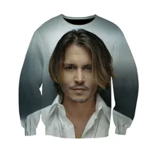 NEW men clothes sweatshirt men hoodies harajuku streetwear 3D print Johnny Depp mens Casual fitness clothing teens loose tops