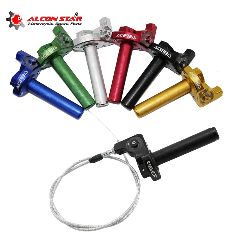 

Alconstar- 22mm CNC Aluminum Throttle Grip Quick Twister + Throttle Cable CRF50 70 110 IRBIS 125 250 Dirt Bike Motorcycle Racing