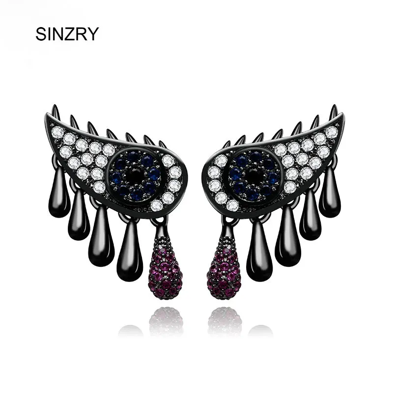 

2016 hot sale cubic zircon angel eye tassel stud earrings Lady fashion jewelry accessory