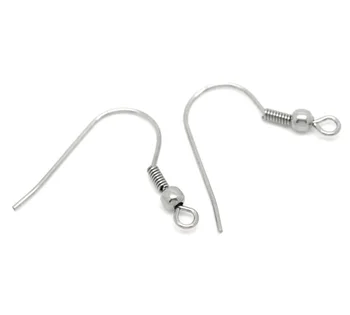 

100Pcs 20x18/23x22mm Stainless Steel Earring Hook With Hanging Ball Earrings For Jewelry Findings DIY Jewelry Making Accessories