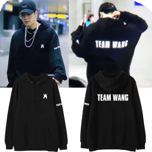 

GOT7 combination Wang Jiaer team wang with the surrounding men and women students loose hooded jacket