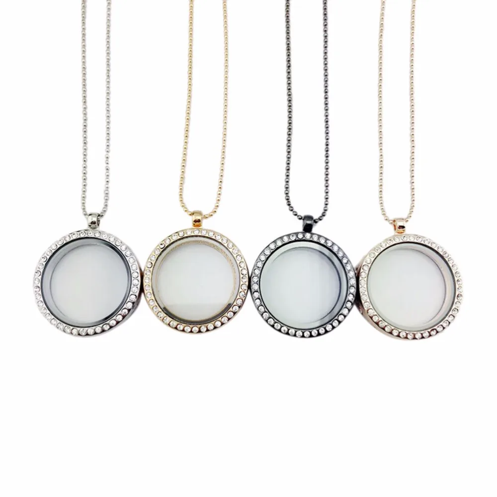 New 1 PCS Women Necklace Oval Locket With chain Memory