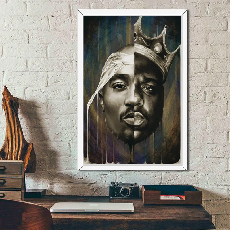 P298 пресловутый B.I.G Biggie Small Tupac 2PAC Шакур хип хоп гангста рэп музыка Искусство Живопись Шелковый Холст плакат настенный домашний декор