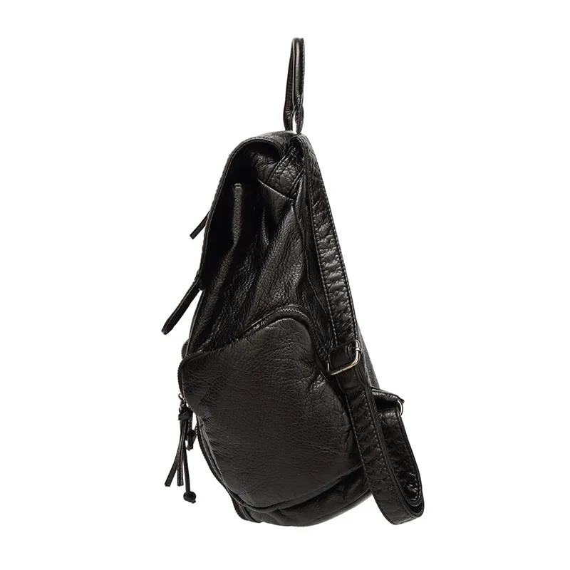 Модные черные Для женщин рюкзак для колледжа для девочек школьные рюкзаки для девочек ретро рюкзак Колледж парусник мягкий кожаный рюкзак