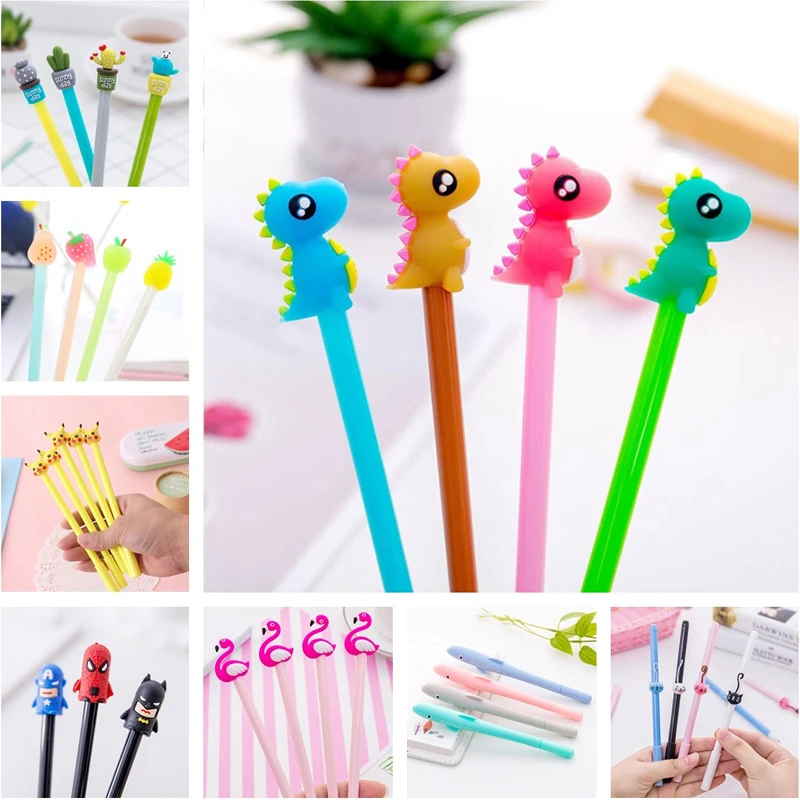 

0.5mm Kawaii Creative Dinosaur Gel Pen cat Signature Pen Escolar Papelaria For Office School Writing Supplies Stationery Gift