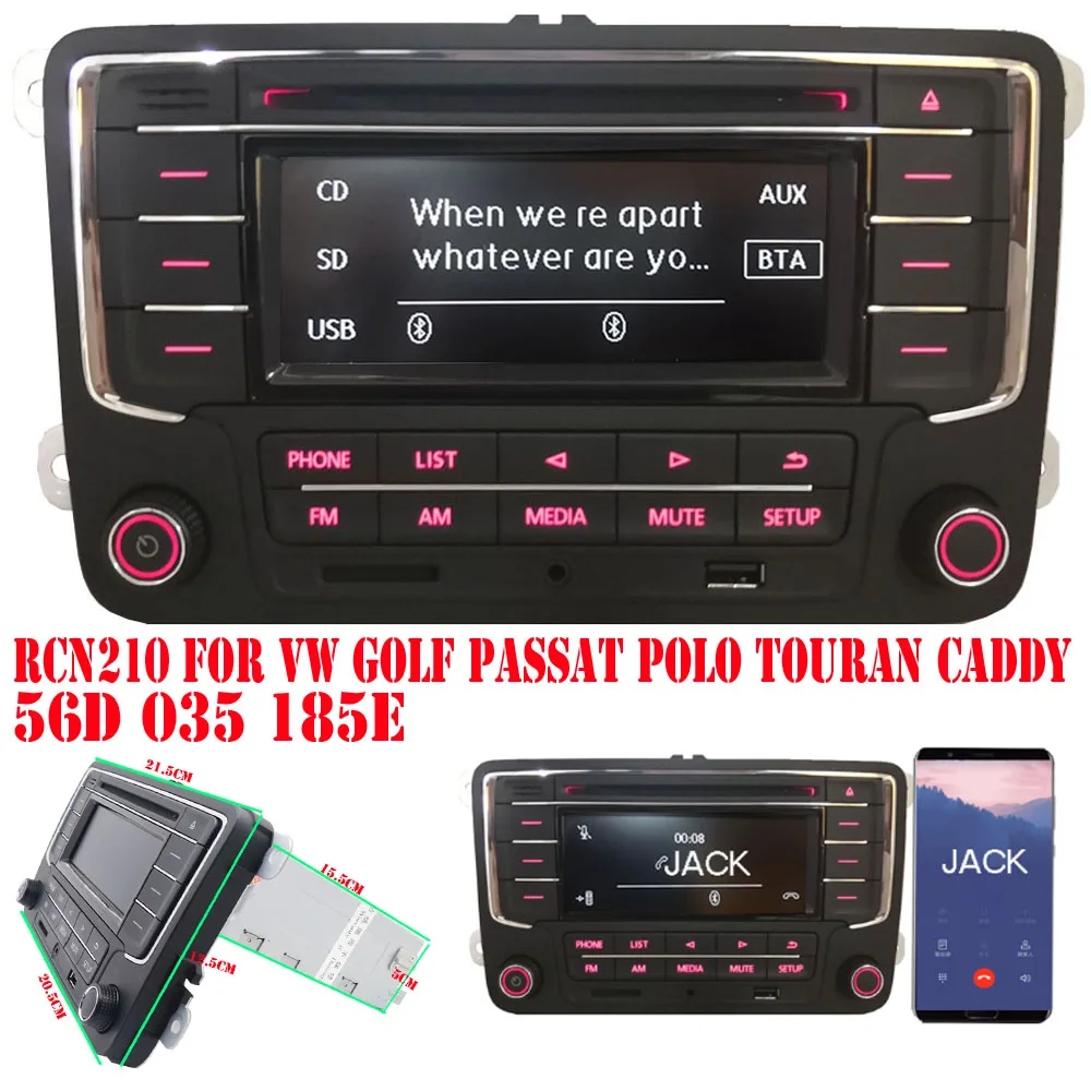 

Car Stereo Radio RCN210 with Bluetooth CD Player USB AUX SD MP3 for Volkswagen GOLF TOURAN TIGUAN PASSAT POLO