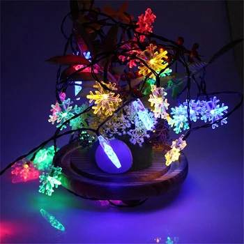 

2M 20LED Snow Flower RGB Led String Light Battery Power Fairy Lights For Christmas Holiday Room Wedding Outdoor Decoration Lamp