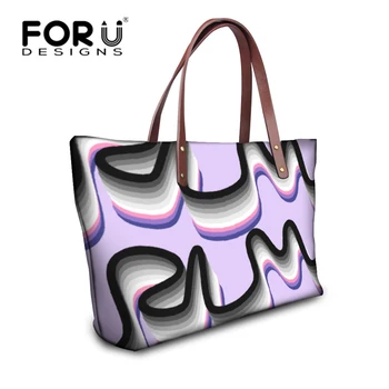 

FORUDESIGNS Wavy Fringe Designer Women Casual Tote Handbags Ladies Shopping Neoprene Bags Female Crossbody Bags with Zipper