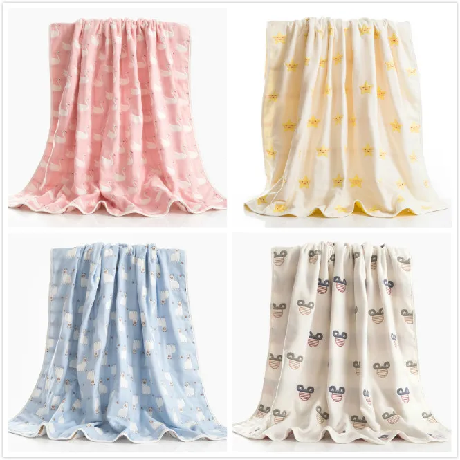 

100% Cotton Gauze Bath Towel Baby Wrapped Newborns Children Summer/Quilt Plaids Blankets Hand Towels Kid Air Conditioner Covers