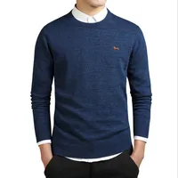 New Spring Autumn Fashion Casual Knitted Sweater Mens Harmont 100%cotton solid pullover men Blaine O-neck slim fit sweaters 2