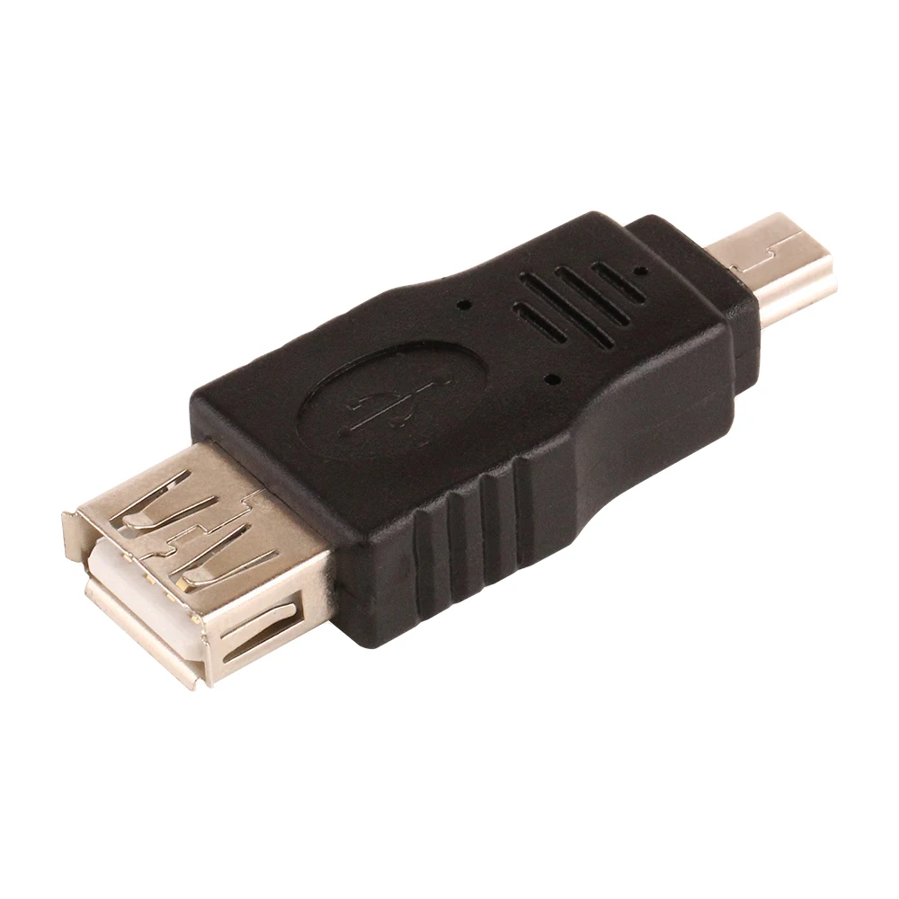 100 шт./лот черный женский USB 2,0 для мужской мини 5 pin B адаптер конвертер USB кабель для MP3 MP4