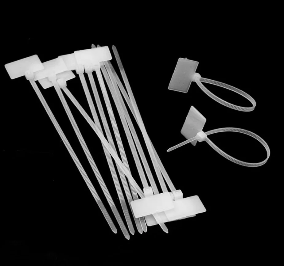 

100Pcs Nylon Tie Tags Self-Locking Network Cable Zip Trim Wrap Loop Wire Straps Label