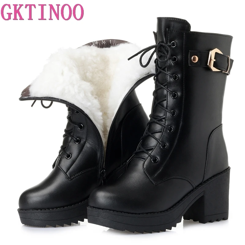 New Fashion Women Shoes Winter Boots Genuine Leather Martin Boots High Heels Inside Wool In-tube Snow Boots Women Boots New Fashion Women Shoes Winter Boots Genuine Leather Martin Boots High Heels Inside Wool In-tube Snow Boots Women Boots