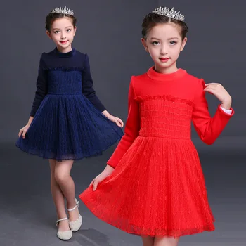 

Kids Girls Winter Long Sleeve Cotton Princess Dress Girls Party Clothes Dresses H403