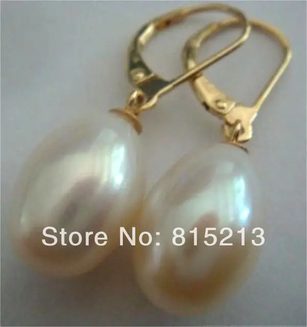 

wb00411 charming AAA+ south sea white pearl earrings 14KGP