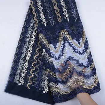 

French Net Lace Fabric Embroidery Design Nigeria Wedding Party Dress High Quality Fashion African Tulle Lace Fabric A1541