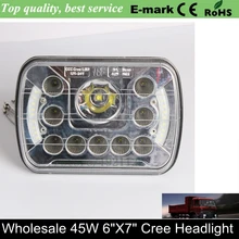 7 дюймов Led внедорожные фары с светящиеся кольца " x 7" квадратный h4 Высокий/Low Beam автомобилей светодиодные фары грузовики свет для грузовиков