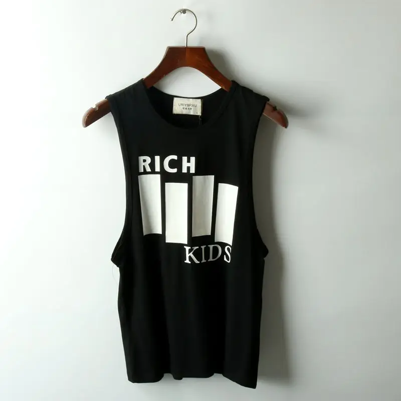 Vogue of new fund of 2015 summer daily hip-hop cross tide t-shirts printed sleeveless round collar T-shirt man Vogue of new fund of 2015 summer daily hip-hop cross tide t-shirts printed sleeveless round collar T-shirt man