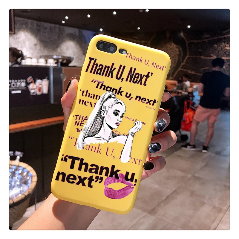 Thank U, Next Ariana Grande Candy Color TPU Case phone For iphoneX 7 8 XS XR XSMAX Pink Red Black Yellow purple White Cover