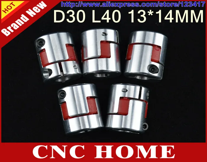 5pcs 13*14mm CNC Flexible Jaw Spider Plum Coupling Shaft Coupler D 30mm