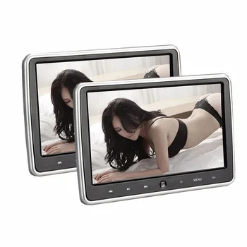 Cemicen 2PCS 10.1 Inch Car Headrest Monitor HD Digital LCD Screen DVD Audio Video Player with USB/SD/HDMI/IR/FM Transmitter/Game