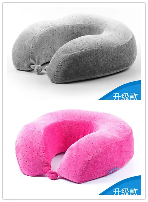 

2pcs U Shaped Travel Pillow Memory Foam Neck Pillows Soft Slow Rebound for car for Travel Neck Cervical Healthcare neck pillow