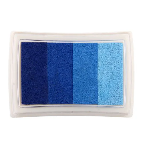 

NHBR  Blue Multi Gredient 4 Colors Ink Stamp Pad Inkpad Oil Based Inkpad Child-safe