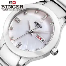 Switzerland Binger ceramic Women’s watches fashion quartz wristwatches rhinestone Lovers clock 100M Water Resistance B-8007