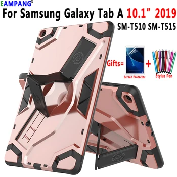 

Armor Silicon Stand Cover for Samsung Galaxy Tab A 10.1 2019 Case T510 T515 SM-T515 SM-T510 Case Funda Coque + Screen Protector
