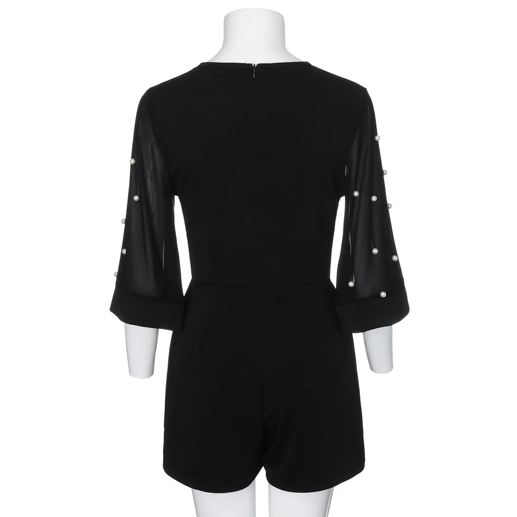 Модные женские туфли с круглым вырезом короткими рукавами жемчужное Sheer сетки