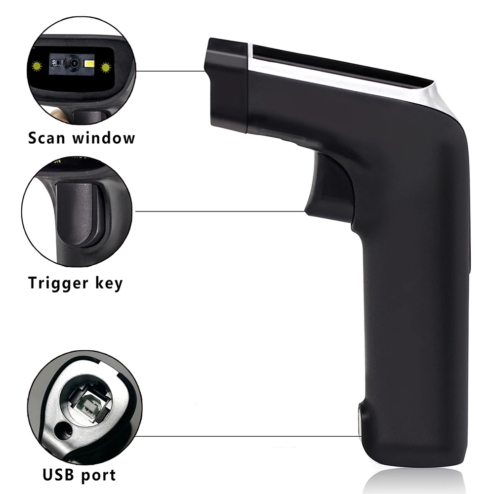 2D беспроводной сканер штрих-кода, Symcode 1D/2D 2,4 ГГц USB беспроводной считыватель штрих-кода с 100 м(330ft) беспроводной Trnasfer расстояние