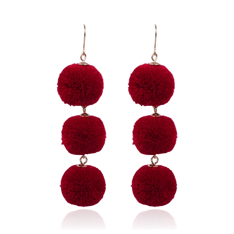 Buy Hot Sale Long Drop Dangle Earrings Red Ball