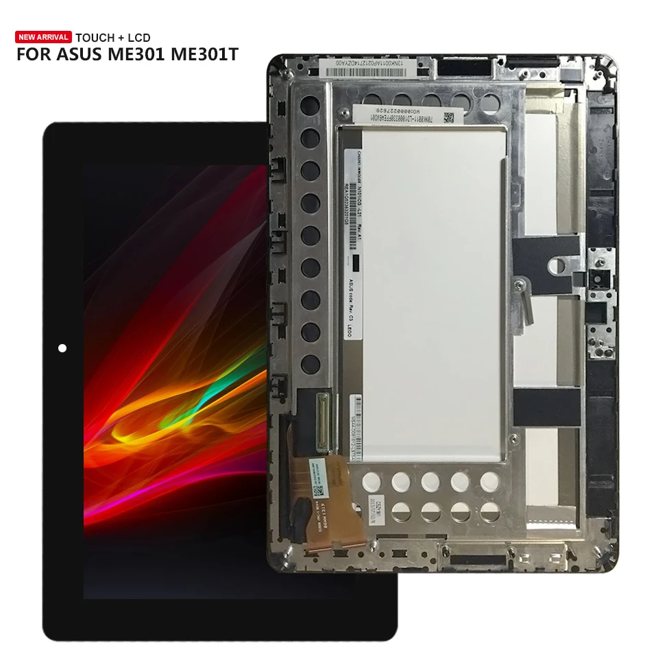 Goedkoop Lcd scherm Digitizer Touch Screen Sensor Vergadering met Frame Voor Asus MeMo Pad Smart ME301 ME301T 5280N