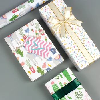 

50x70cm Gift Unicorn llamas Wrapping Paper Roll for Wedding Kids Birthday Holiday Baby Shower Gift Wrap Craft Paper Decor Gifts