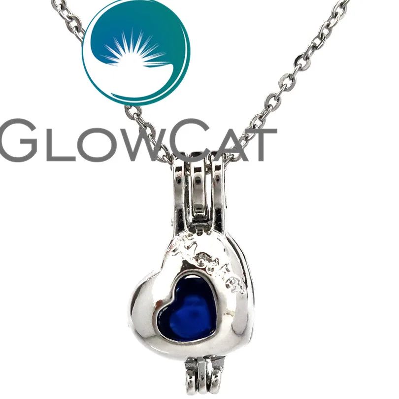 GLOWCAT KK698 Elegant Mother Heart Beads Cage Locket Pendant Essential Oil Diffuser Pearl Necklace Girl Women Gift | Украшения и